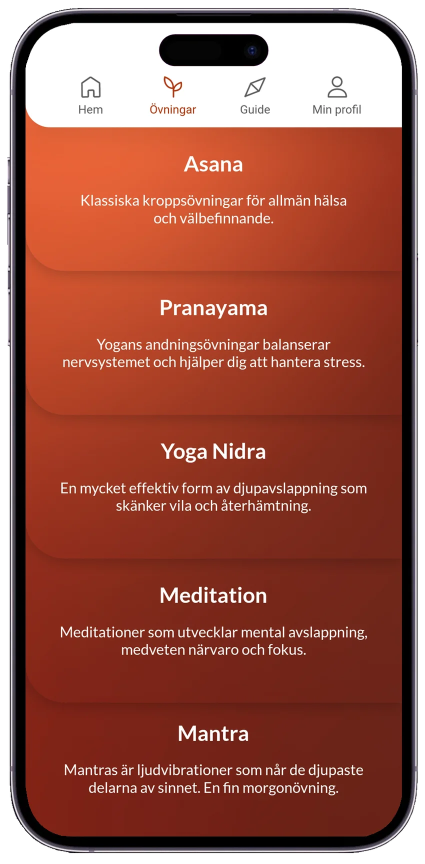Leva Yoga app interface